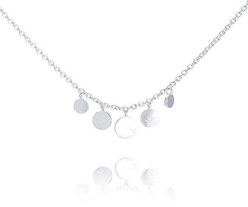Pernille Corydon Halskette Damen Silber Mini Coin - 40-48 cm/Ø 5 mm - Kette mit runden Plättchen Anhänger Silber 925 - N007s