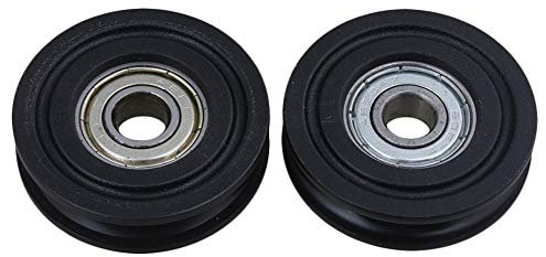 2Stück 0,8 x4x1cm KunststoffBeschichtete versiegelte Lager Stahl 608ZZ tiefe U-Nut Führungsrolle-Schienen Kugel rollendes Rad schwarz