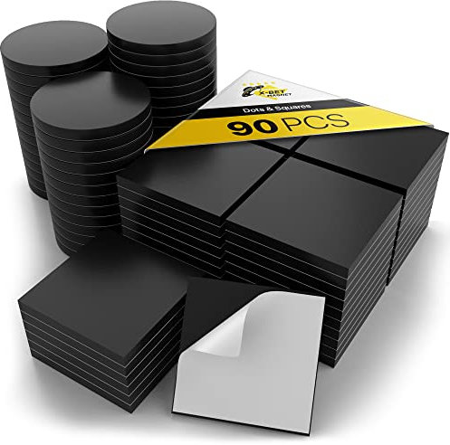 Cuadrados magnéticos, rectángulos y círculos con Parte Trasera autoadhesiva, Puntos y Cuadrados magnéticos para despegar y Pegar, imanes Adhesivos Flexibles, Las Hojas Son una Alternativa a Las