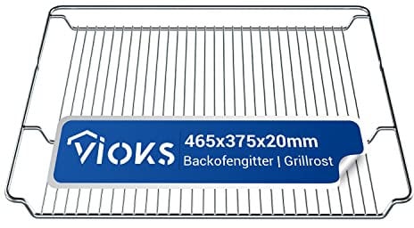 VIOKS Griglia per barbecue in acciaio inox, 465 x 375 mm, ricambio per Bosch 00574876 HEZ334000