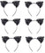 JZK 6 x Noir Oreilles de Chat Serre Tete Chat Bandeau de Fête pour Noël Halloween Accessoires de Costume et Décoration Quotidienne pour Femme Filles