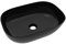 Muebles Pitarch Lavabo Baño de 14 x 46 x 32 cm (alto x ancho x profundo) de alto,cerámica negra mate