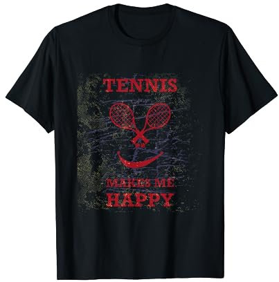 Tennis makes me happy | Witziges Tennis Design als Geschenk T-Shirt