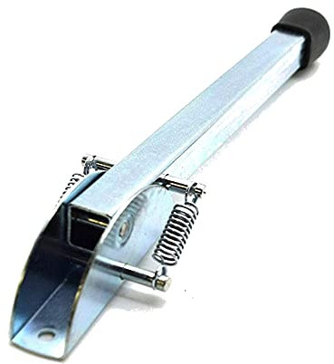 20 cm / 8 in Silver Kick Down Door Stop - Keep the Door Stay Open for Garage Gate Home Office Metal Door Stopper with Rubber Bumper