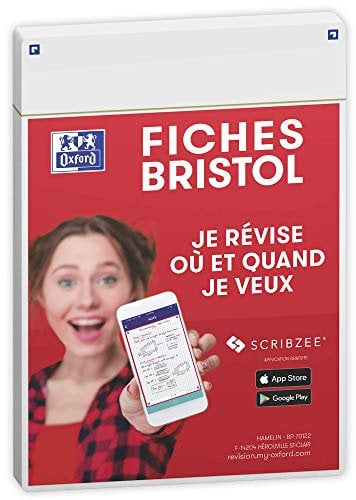 OXFORD Revision 2.0 Karteikarten, DIN A5 (14,8 x 21 cm), einfarbig, weiß, Vorder- und Rückseite, 50 Stück