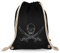 Turnbeutelliebe® Turnbeutel mit Spruch - Verschiedene Designs - Bedruckt - Baumwolle schwarz - Sportbeutel - Rucksack - ca. 12 Liter - 37 x 46 cm (Totenkopf Pirat)