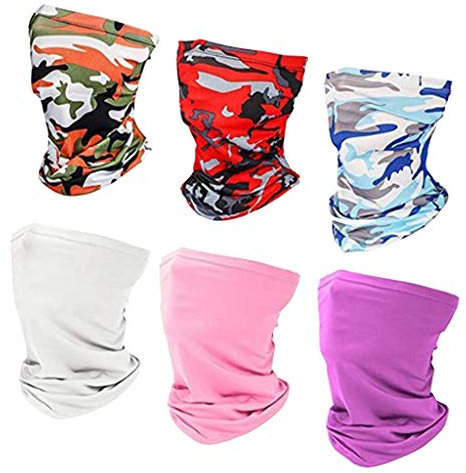 Xniral 6 STK Nahtlose Bandanas Multifunktionstuch Elastische Halstuch Schlauchtuch (one size, Zd)