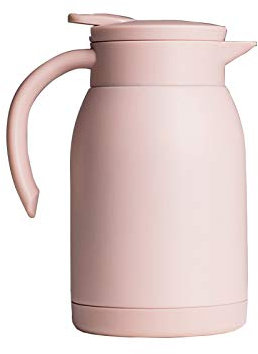 29oz Stainless Steel Thermal Coffee Carafe with Handle, Small Double Walled Vacuum Water Pot, 6 Hour Heat Retention, 850ml Tea, Water, and Coffee Dispenser (PINK)