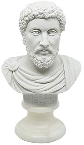 Made in Italy - Collectible Artistic Statue Handmade Alabaster - Roman Emperors - History of Rome - Bust of Marcus Aurelius