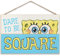 Open Road Brands Nickelodeon Spongebob Schwammkopf-Schild – Dare to Be quadratisches Hängeschild aus Holz für Kinderzimmer, Spielzimmer oder Filmzimmer