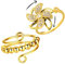 XiXiRan Spinner Ring Set - 2 Stück Anxiety Ring Gold, Verstellbar, Blume, Anti-Stress Drehbar, Mode-Accessoires, Legierung