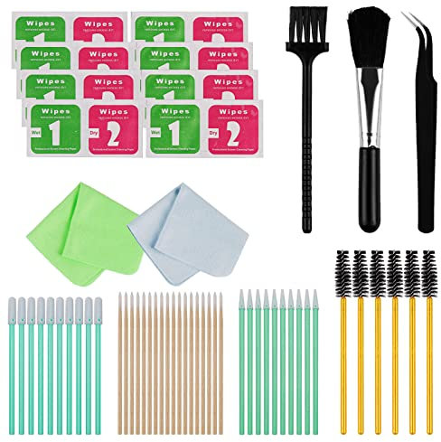155 Piezas Kit de Limpieza para iPhone, Kit de Limpieza de Pantalla con Toallitas de Pantalla y Hisopos, Kit de Limpieza para Airpod, Kit de Toallitas de Limpieza de Pantalla para Teléfono Portátil