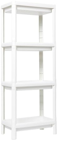 DEA HOME Multifunktionsregal (4 Etagen – 38 x 23 x 100 cm, Weiß)