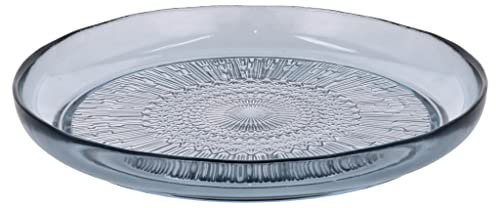 BITZ Kusintha Glasteller, Teller aus Glas, 25 cm, Blau