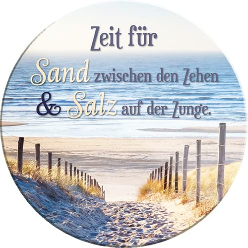 schilderkreis24 – Lustiger Spruch “Sand zwischen Zehen“ Magnet Deko Nordsee Meer Kühlschrankmagnet Humor witzige Geschenkidee Geburtstag Weihnachten 8x8 cm