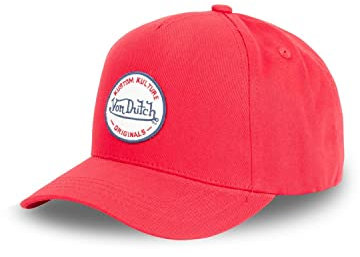 Cap Herren 100% Baumwolle, Tracker Kappe Herren, Ultraweich, Natürlich, Rot, Einheitsgröße
