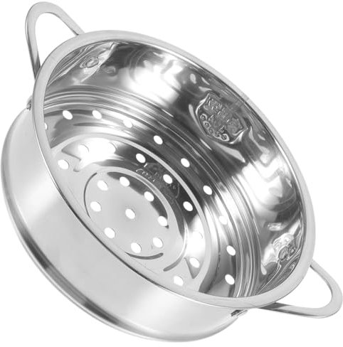 Healeved Stainless Steel Steamer Basket 18Cm with Dual Handles Food Steaming Pot Steamer for Dumplings Buns and Fish Cooking