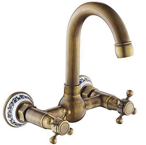 CAPXXIN Rubinetto per Vasca da Bagno in Ottone Antico Rubinetto per Doccia Rubinetto per lavabo a Scomparsa Interruttore per Rubinetto Miscelatore Caldo e Freddo (Color : Brass, Size : B) Needed