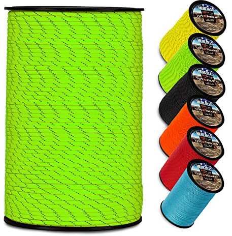 HERCULES Typ III Paracord 7 Stränge 550 Paracord Seil Fallschirmschnur 15 m/30 m/75 m/300 m für Heimwerker, Camping, Survival, Outdoor