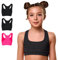 FOCENZA Top Bambina in Microfibra, Reggiseno Sportivo Bimba Elasticizzato e Confortevole Ideale per Ginnastica Artistica, Multipack da 3 Pezzi, Made in Italy (Nero-Nero-Bubble Fluo, M)