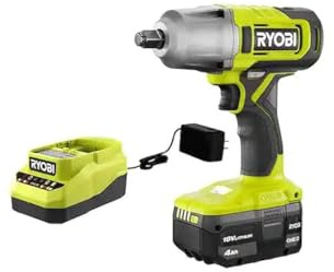 RYOBI ONE+ 18V Cordless 1/2 in. Impact Wrench Kit with 4.0 Ah Battery and Charger, (PCL265K1)