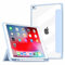 VAGHVEO Funda para iPad 9,7 Pulgadas 2018/2017 (6ª y 5ª Generación) con Soporte para Lápices, iPad Air 1 /Air 2 Case Cover de Delgada Flexible Protectora Carcasa Trasera Transparente, Azul Claro