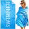 LEcylankEr Strandtuch Großes, Mikrofaser Handtuch 180x90, Sandabweisend Schnelltrocknend Mikrofaser Strandtuch Groß, für Strand/Poolside/Strandstühle (Swimmer-blau)