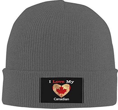 IUBBKI Love My Canadian Heart Flag Beanie Mütze Strickmütze Mütze Wärme für Männer Frauen Mütze