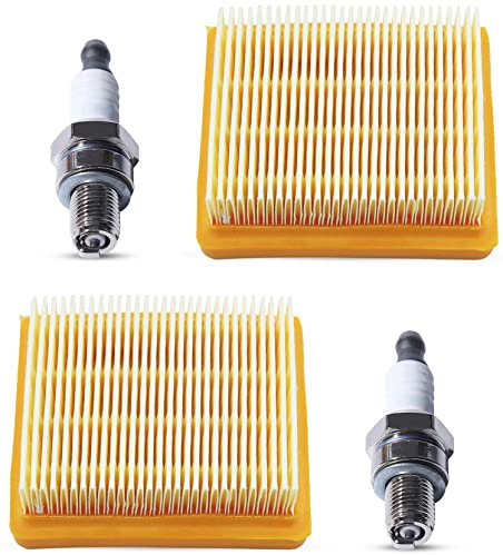 ADEFOL 2 Pezzi Filtro Aria per STHL FS89 FS91 FS111 FS131 FS311 HT102 HT103 HT132 HT133 KM91 KM111 KM131 FC91 FC111 BT131 FR131, Decespugliatore Ricambio Filtro dell'aria con Candele