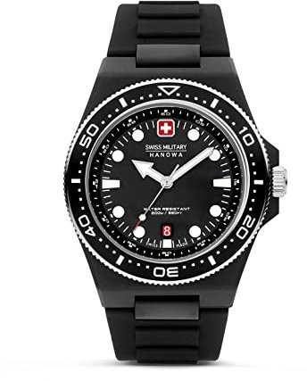 Swiss Military Hanowa Herren Analog Quarz Uhr mit Silikon Armband SMWGN0001180