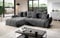 Vigo Velvet Monolith Ecksofa in L-Form 280 cm x 190 cm - Schlafsofa mit Bettkasten - Couch mit Stauraum und Kissen - Sofa mit Schlaffunktion - Ausziehbares Schlafsofa - Farbe: Grau (M-92)