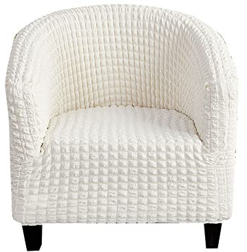 Morbuy Sesselhussen 1 Sitz, Stretch Sesselbezug Universal Sesselschoner Elastisch Sesselüberwurf Sofahusse mit Armlehnen für Loungesessel Cocktailsessel (Weiß)