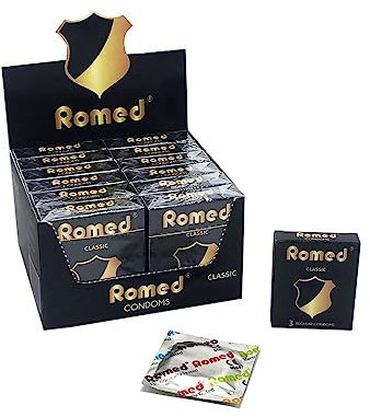 Romed Kondome Classic, mit Reservoir, Latex, 3er Pack (48 x 3er Pack = 144 Stück)