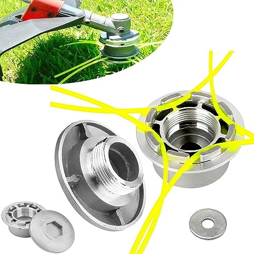 1 Pezzo Testina Decespugliatore Universale, Testina per decespugliatore in Alluminio, Testine per Tagliaerba in Alluminio con 4 Linee, Testina per Erba in Alluminio, per Garden Lawn Terrace