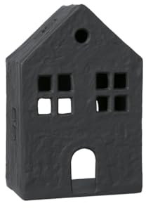 Villeroy & Boch - Black Xmas Windlicht Haus, 12x7x19 cm, Weihnachtsdekoration aus Metall, Schwarz