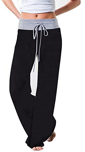 Beyooola Schlafanzughose Damen Lang Pyjamahose Yoga Schlafanzug Hose Pyjama Freizeithose Weites Bein Jogginghose Stretch Hosen