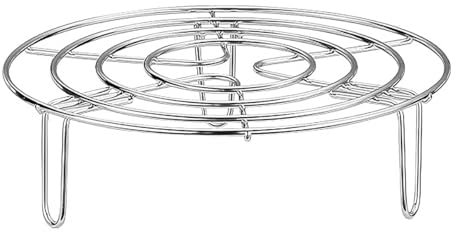 Luckious Round Air Fryer Rack, Stainless Steel Round Steam Rack, Multi-Purpose Cooking Steam Cooling Rack for Air Fryer, Steamer, Kitchen Accessories (19CM)