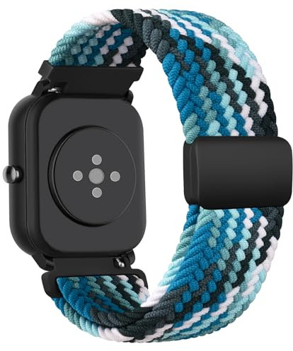 AK Kompatibel Mit Amazfit GTS 4 Mini Armband/GTS 3 Armband, 20mm Nylon Gewebtes Ersatzarmband mit Magnetverschluss für Amazfit GTR Mini/GTR 42 mm/Bip/Bip S/Bip U Damen Herren