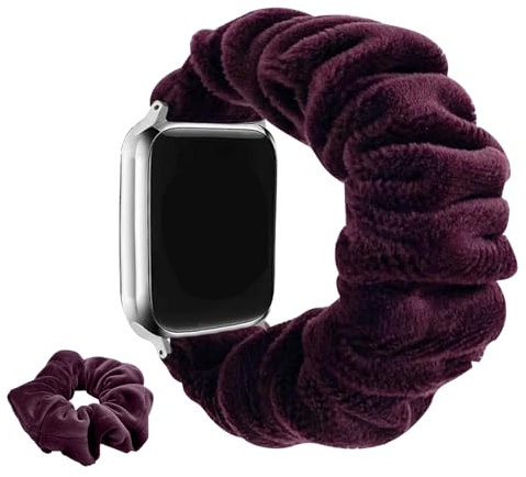KoGiio Scrunchie Bracelet de élastique Compatible avec Apple Watch Bracelet 46mm/42mm/44mm/45mm/49mm, Femme Sangle Bracelets de Remplacement pour Series 9/8/7/6/5/4/3/2/1/SE/SE 2/Ultra 2/Ultra