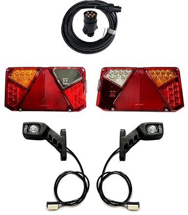 MelTruck® Anhängerbeleuchtung SET LED Rückleuchten Umrissleuchten Kabel 7,1m für Anhänger