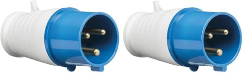 Knightsbridge IN0011 Plug, 2P+E, 240 V, IP44, 32 A, INAV0011, Blue (Pack of 2)