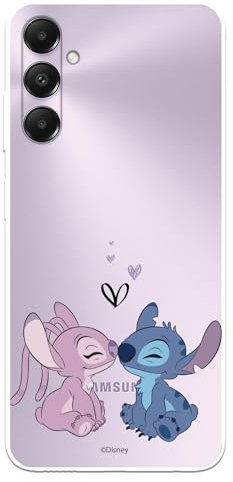 Schutzhülle kompatibel mit Samsung Galaxy A05s, offizielles Disney-Angel & Stitch-Kuss, zum Schutz Ihres Mobiltelefons, transparent, flexibel, mit offizieller Lizenz von Lilo & Stitch