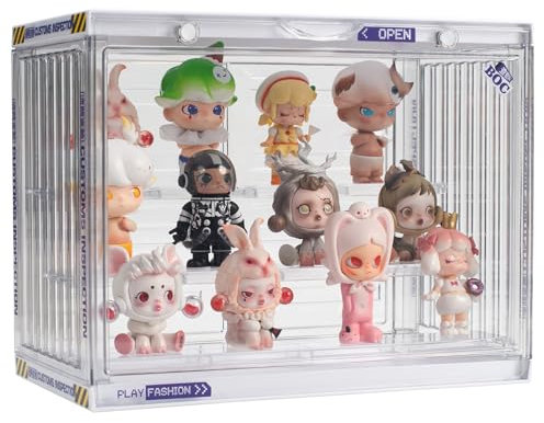 Vitrina Transparente para Colecciones, Vitrina Cristal Expositora, Caja de Exhibición de Acrílico, Vitrina Plastico para Figuras, Mini Juguetes, Muñecas (1 Pieza, Transparente)