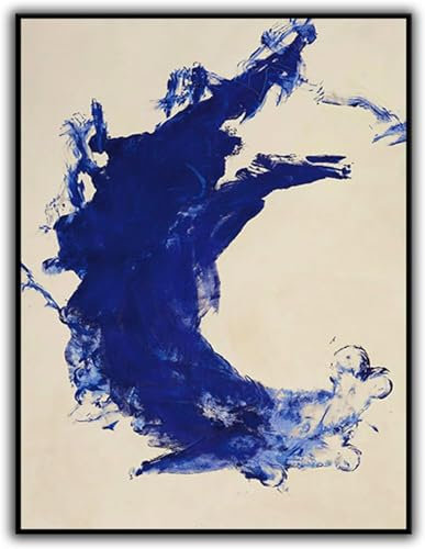 LATAFA Yves Klein Poster und Drucke Blaues Graffiti Minimalistische Wandkunst Yves Klein Leinwandmalerei Yves Klein Bilder Moderne Wohnkultur 50x70cmx1 Kein Rahmen