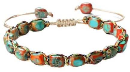 RAEF Böhmisches Kaiserstein-Perlenarmband, handgefertigt, geflochtene Armreifen, Freundschaftsschmuck, Geschenk, Vintage-Design, Strang-Armbänder