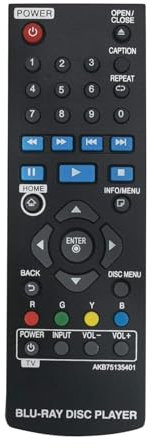 ROLLGAN AKB75135401 Replaced Remote Control Compatible with LG DVD Blu-Ray Player BP145 BP155 BP300 BPM35 BP335 BP340 BP350 BP165 UBK80 UP870 UP875 BP240 BP250 BP255