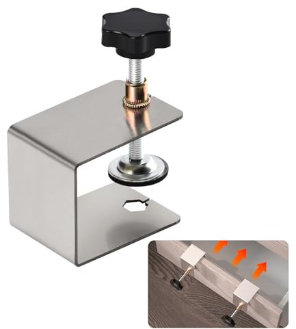 C Klemme, C Zwingen Klemmen und Spanner, Universal Edelstahl C Clamp Gesichtsrahmen, Tischklemme Schrankwerkzeug Befestigungsclip für Holzbearbeitung Heimwerken Schrankhilfen Silber 1PCS