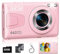 Pink Digital Camera with 32G SD Card, 64MP 4K Digital Camera Cheap 18x Zoom for Travel Party Youtube Portable Compact Retro Vlogging Camera for Kids Student Teens Adult Beginner