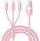Multi Charger Cable,3 in 1 Charging Cord 1.2M 3A Nylon Braided with Micro USB Type C Lightning Fast Multiple Charger Cable Connector for iphone, Samsung Galaxy, Huawei,Oneplus, Kindle, LG, Android