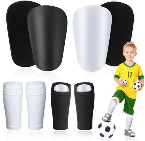 ELNLE Mini Schienbeinschoner Kinder Fußball und Fußballsocken, 2 Paar Mini Shin Pads 10 x 6cm Kleiner Schienbeinschutz Fussball inklusive Socken 12 x 8 cm für Jugendliche Kinder